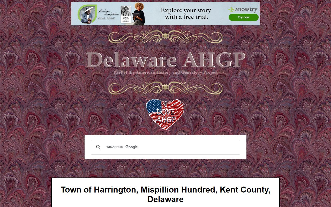 Harrington genealogy historical information at AHGP