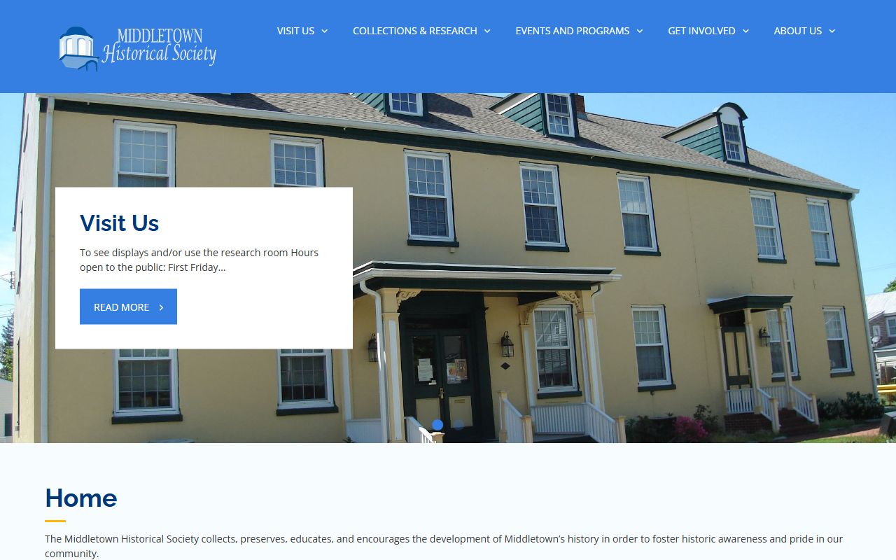 Middletown Historical Society in Delaware with genealogy library and collections