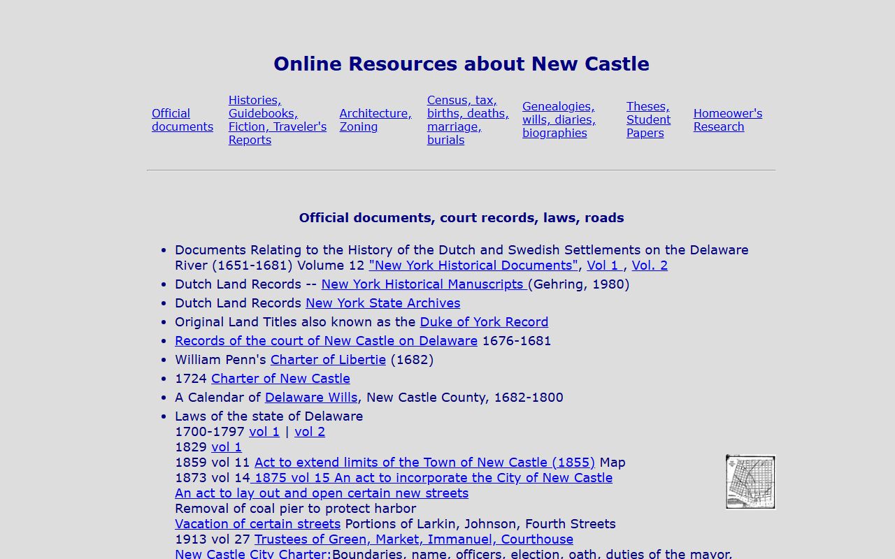 New Castle genealogy resources at NC-CHAP